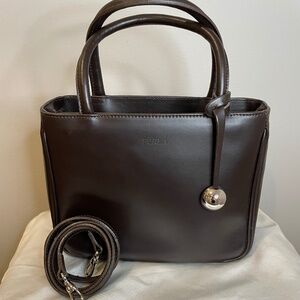 Stunning, Authentic Furla Chocolate Brown Tote/Crossbody Tote NWOT